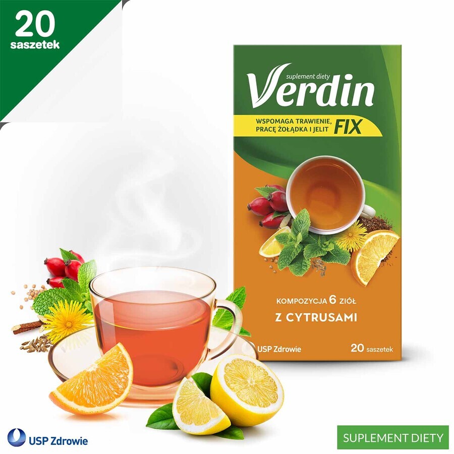 Verdin Fix mit Zitrusfrüchten, 20 Portionsbeutel