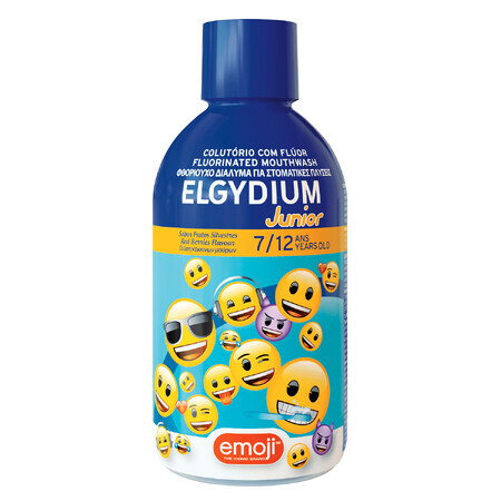 Elgydium Junior Emoji, Mundspülung für Kinder, 7-12 Jahre, 500 ml