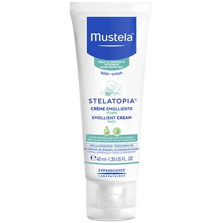 Mustela Stelatopia, ulei de curățare de la naștere, 500 ml + cremă de față emolientă, 40 ml gratuit 