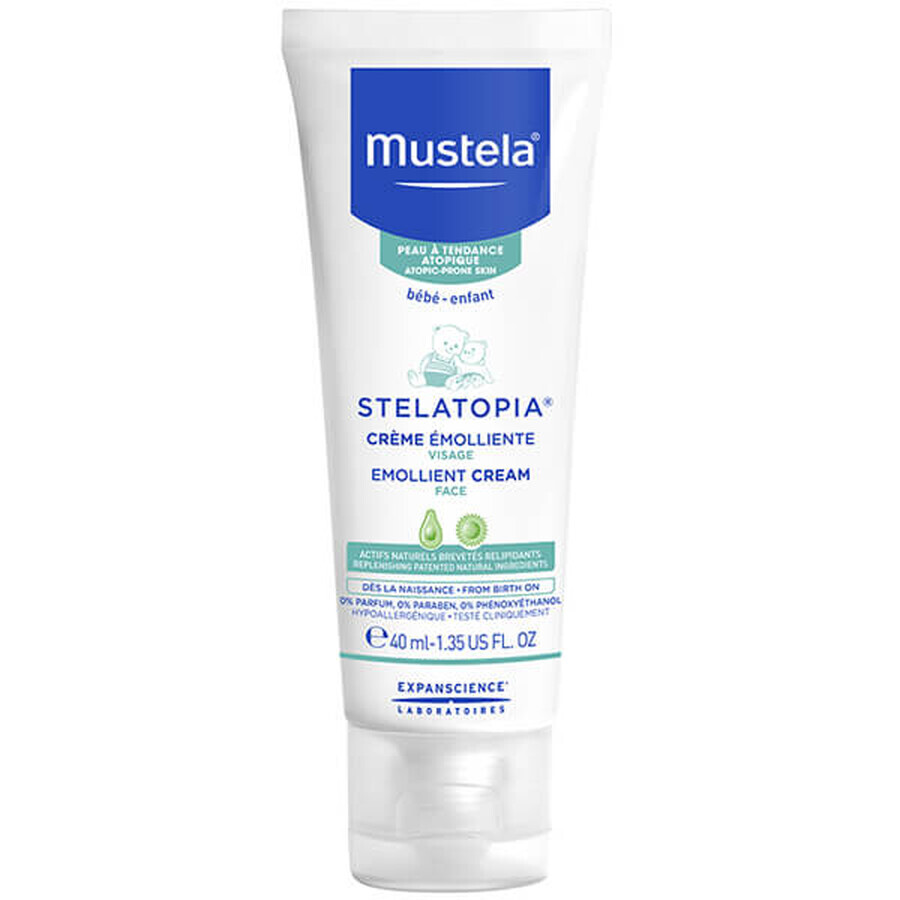 Mustela Stelatopia, Reinigungsöl von Geburt an, 500 ml + lindernde Gesichtscreme, 40 ml gratis 