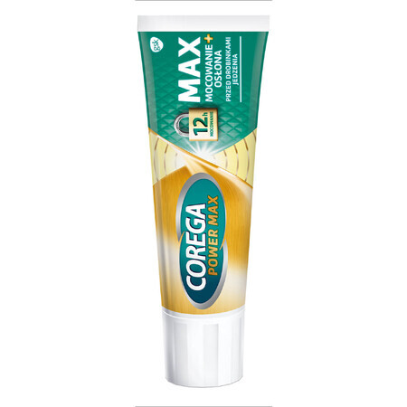 Corega Power Max Fixation + Cover, Fixiercreme für Zahnersatz, mint, 40 g