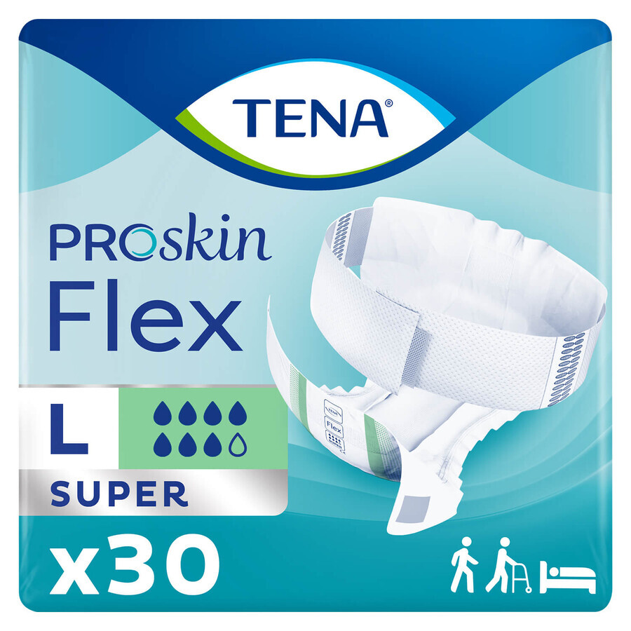 Tena Flex ProSkin, scutece, mărimea L, 83-120 cm, Super, 30 buc