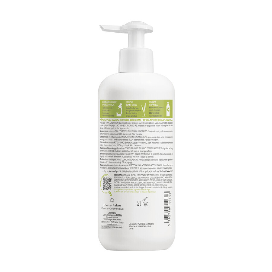 A-Derma Exomega Control, Erweichende Milch, 400 ml