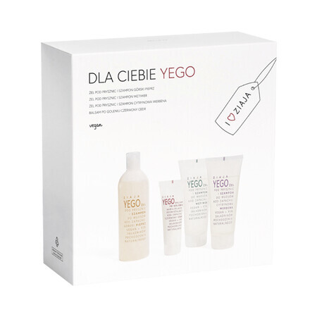 Ziaja Yego Set, Duschgel und Shampoo, 400 ml + Duschgel und Shampoo, 2 x 200 ml + Aftershave Balsam, 80 ml KURZFRISTIGE