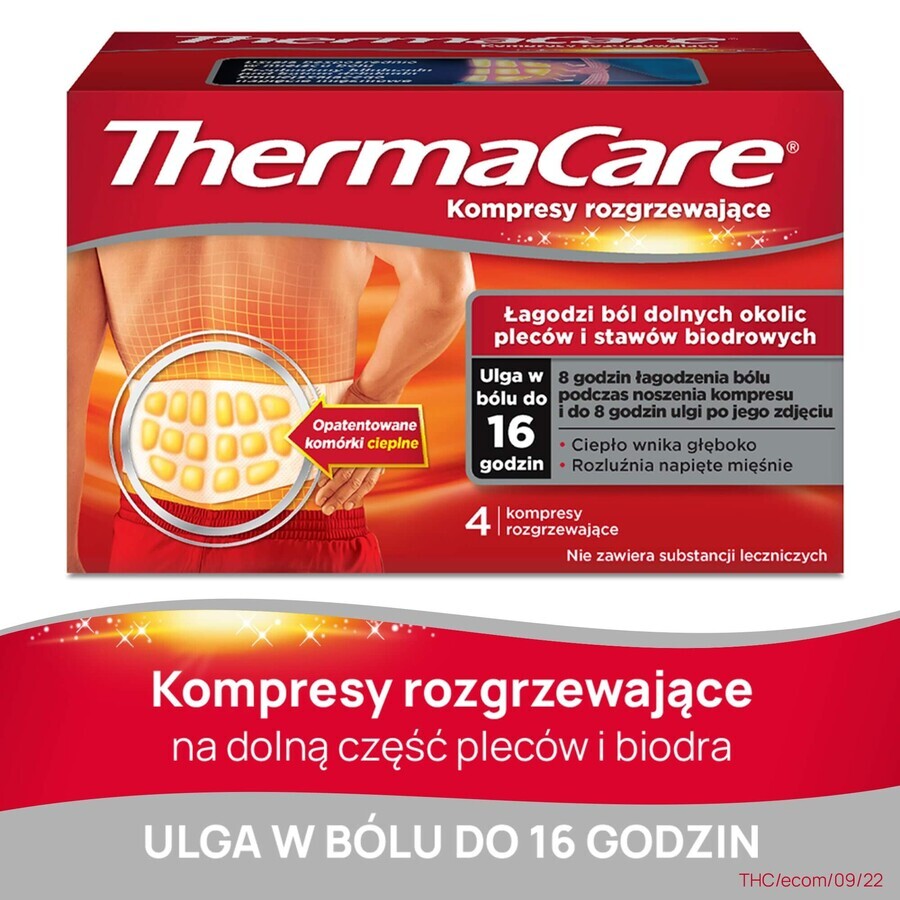 ThermaCare, impacchi riscaldanti per schiena e fianchi, 4 pezzi