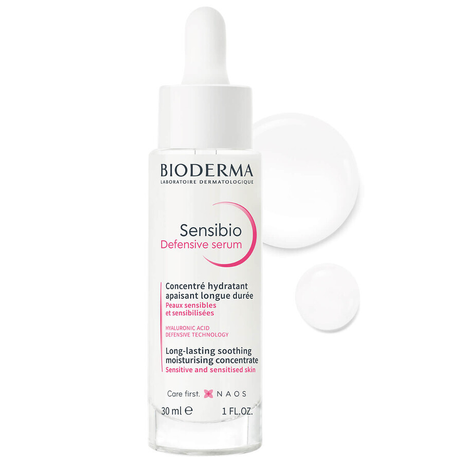 Bioderma Sensibio Defensive, ser hidratant facial calmant, piele sensibilă, 30 ml