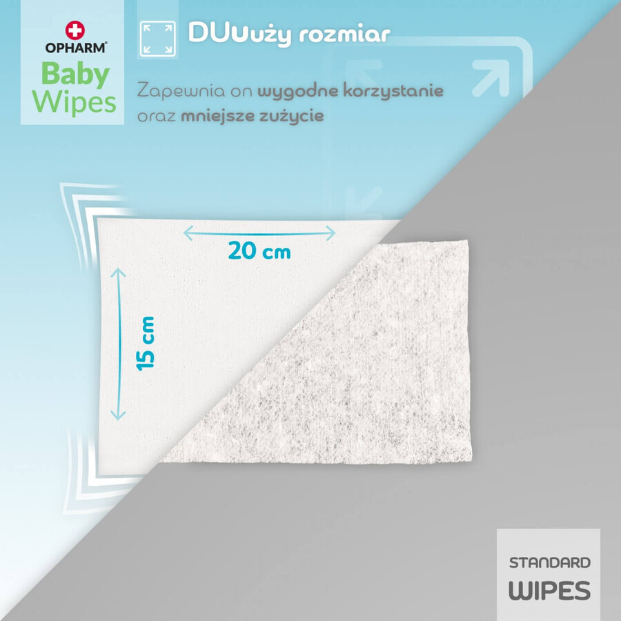 Opharm Baby Wipes, toallitas húmedas, 99% agua, 64 unidades