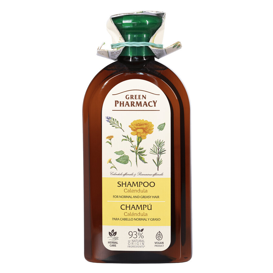 Pharmacie Verte, shampooing pour cheveux normaux et gras, calendula, 350 ml