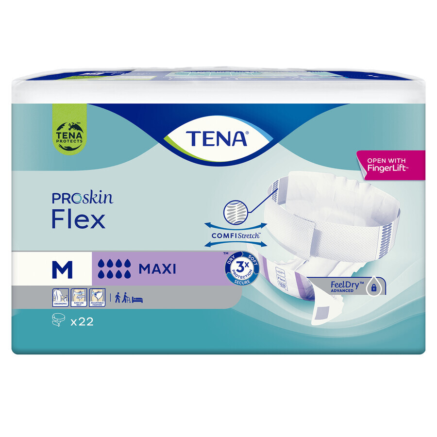 Tena Flex ProSkin, pantalones pañales, talla M, 71-102 cm, Maxi, 22 piezas