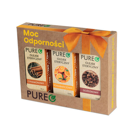 Pureo Immunity Power Kit, natürliche ätherische Öle, Zimt, Orange, Nelke, 3 x 10 ml