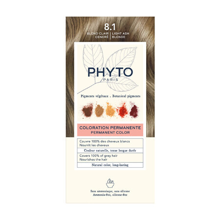 Phyto Phytocolor, permanente Haarfarbe, 8.1 helles Aschblond, 50 ml