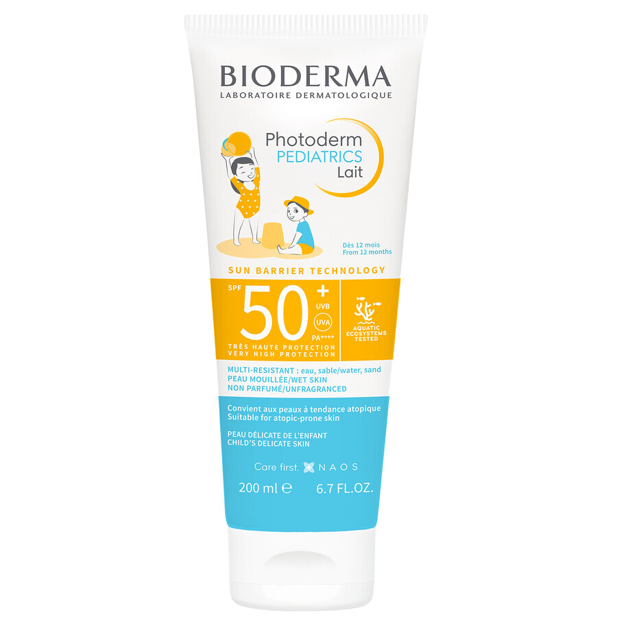 Bioderma Photoderm Pediatrics, Schutzmilch für Kinder, SPF 50+, ab 1 Jahr, 200 ml.