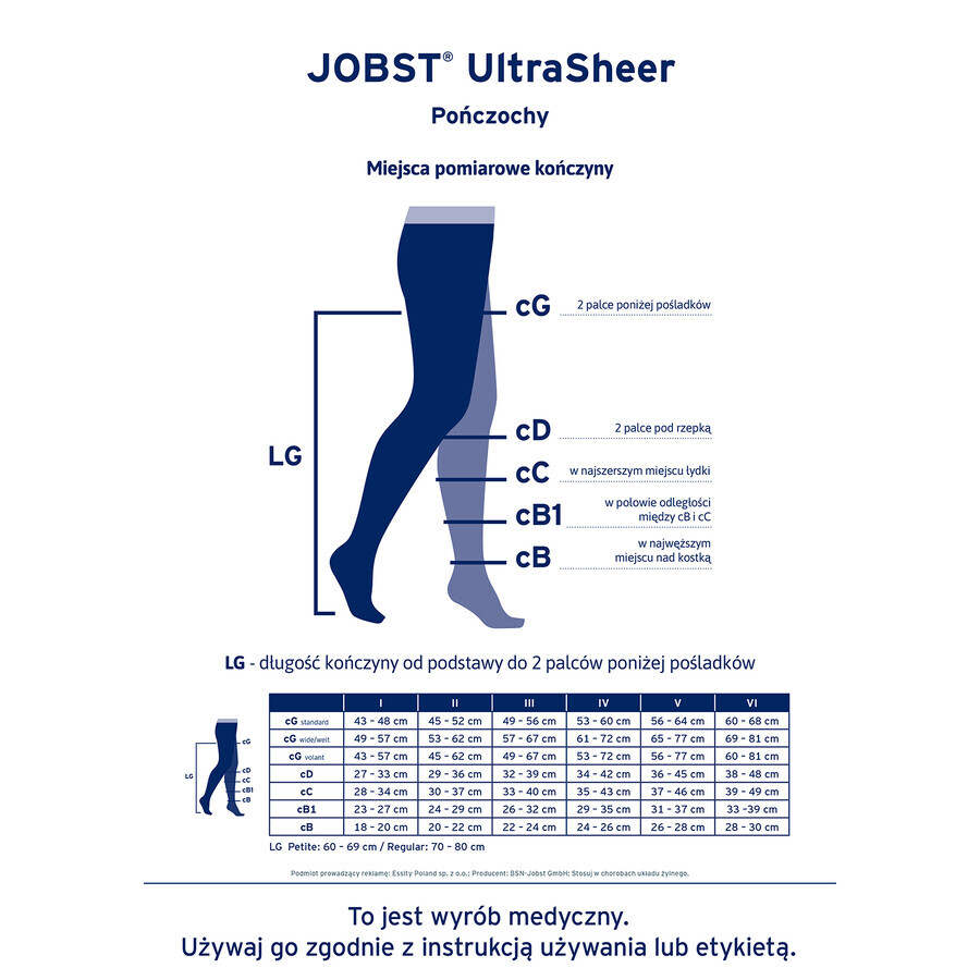 Jobst Ultra Sheer, calze a compressione, CCL2, punta chiusa, taglia 3, naturale