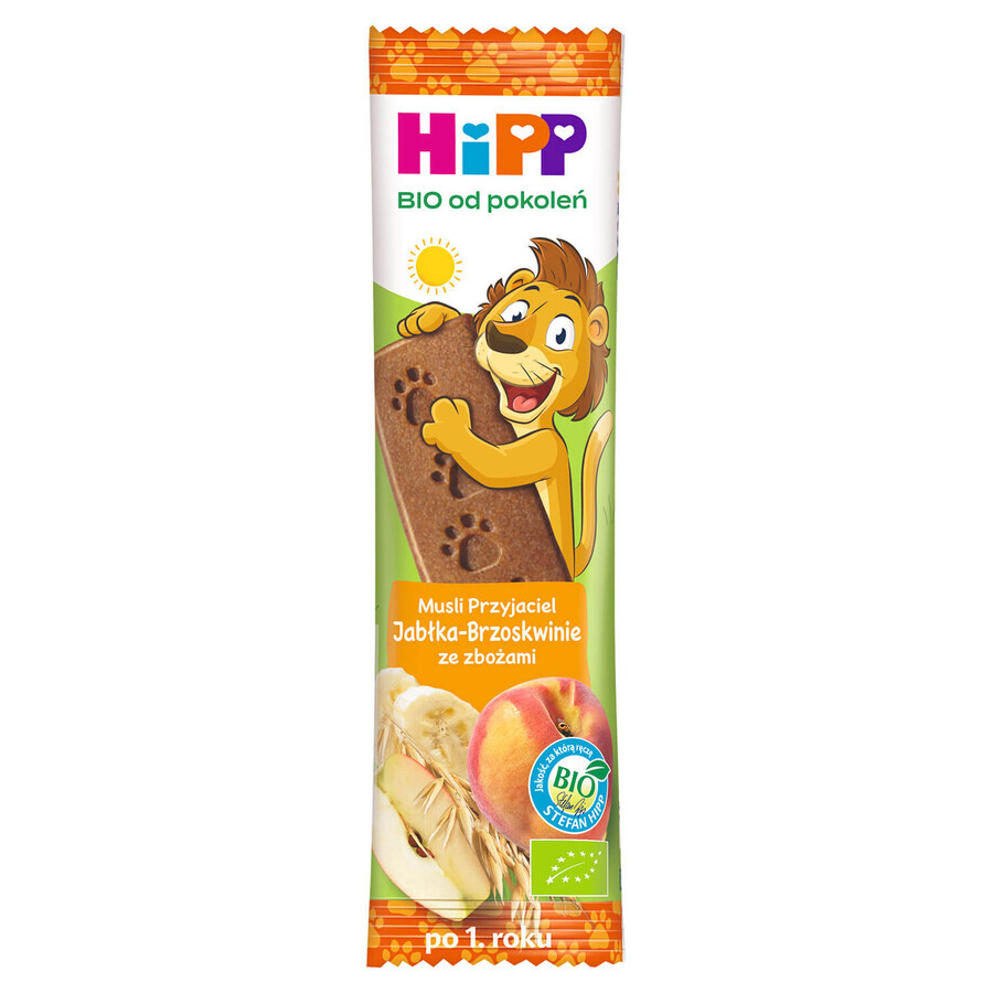 HiPP Musli Friend, barretta Bio, mela-pesca con cereali, da 1 anno, 20 g