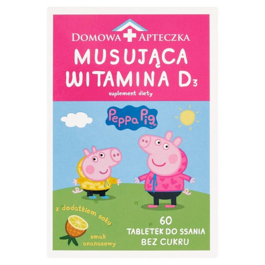 Peppa Pig Vitamin D3 effervescent, from 3 years, pineapple flavor, 60 lozenges