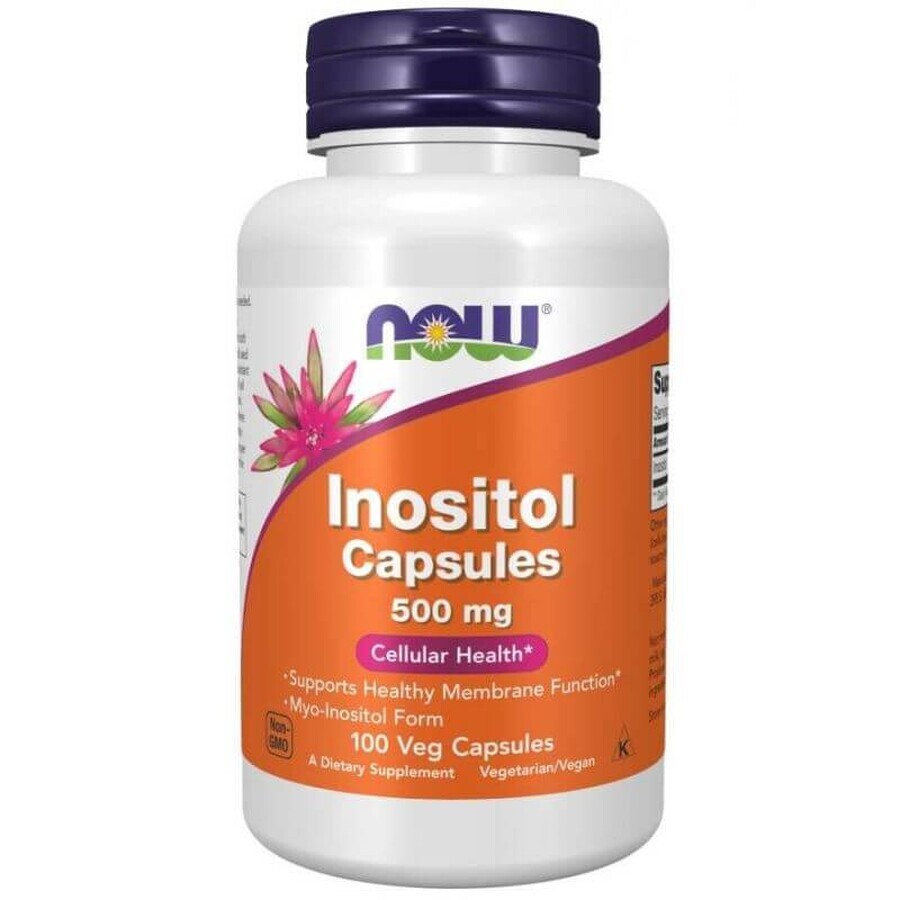 Now Foods Inositol, inositol 500 mg, 100 plantaardige capsules