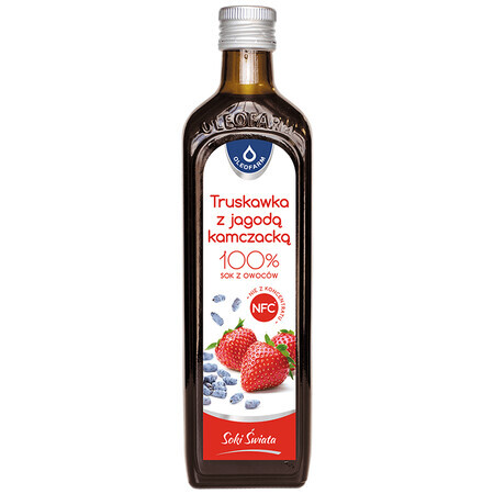 Oleofarm Saft der Welt Erdbeere mit Kamtschatka-Beere, 100% Fruchtsaft, 490 ml SHORT DATE