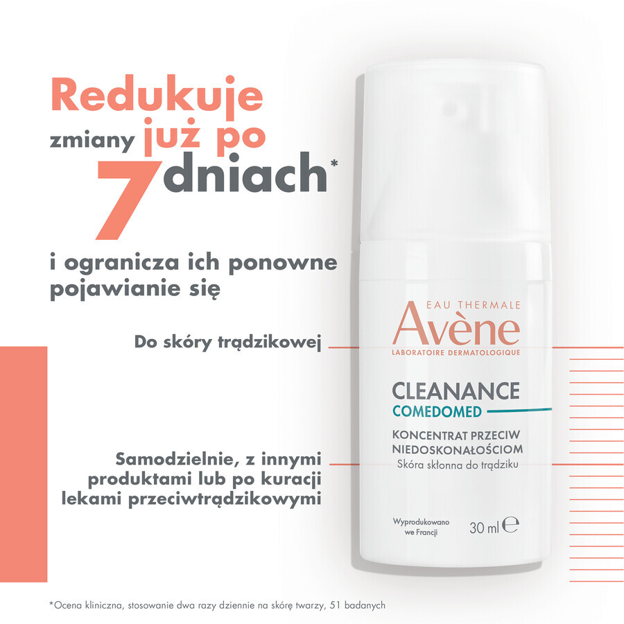 Avene Cleanance ComedoMed, Konzentrat gegen Unreinheiten, zu Akne neigende Haut, 30 ml