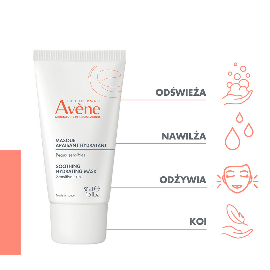 Avene Les Essentiels, maschera lenitiva e illuminante, pelle sensibile, 50 ml