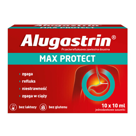 Alugastrin Max Protect, Suspension zum Einnehmen, 10 Beutel