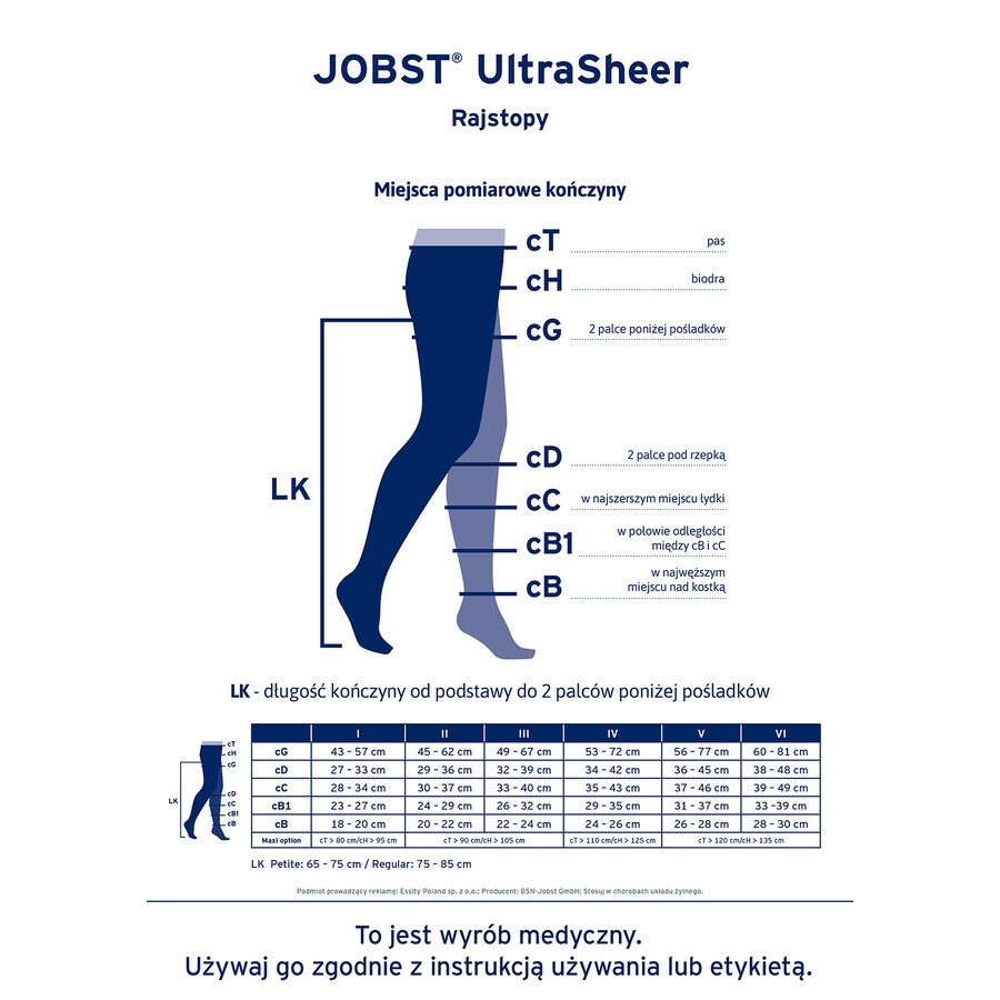 Jobst Ultra Sheer, Kompressionsstrümpfe, CCL2, geschlossene Fußspitze, Größe 2, natur