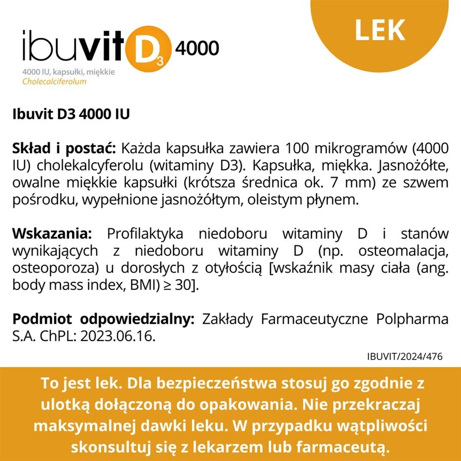 Ibuvit D3 4000 UI, 150 gélules