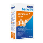 Humana Benelife Vitamin D + DHA, from birth, 15 ml