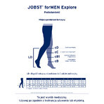 Jobst For Men Explore, șosete de compresie pentru genunchi, CCL2, vârf închis, mărimea 2, negru