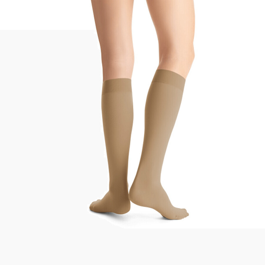 Jobst Opaque, calcetines de compresión para la rodilla, CCL2, punta cerrada, talla 4, natural