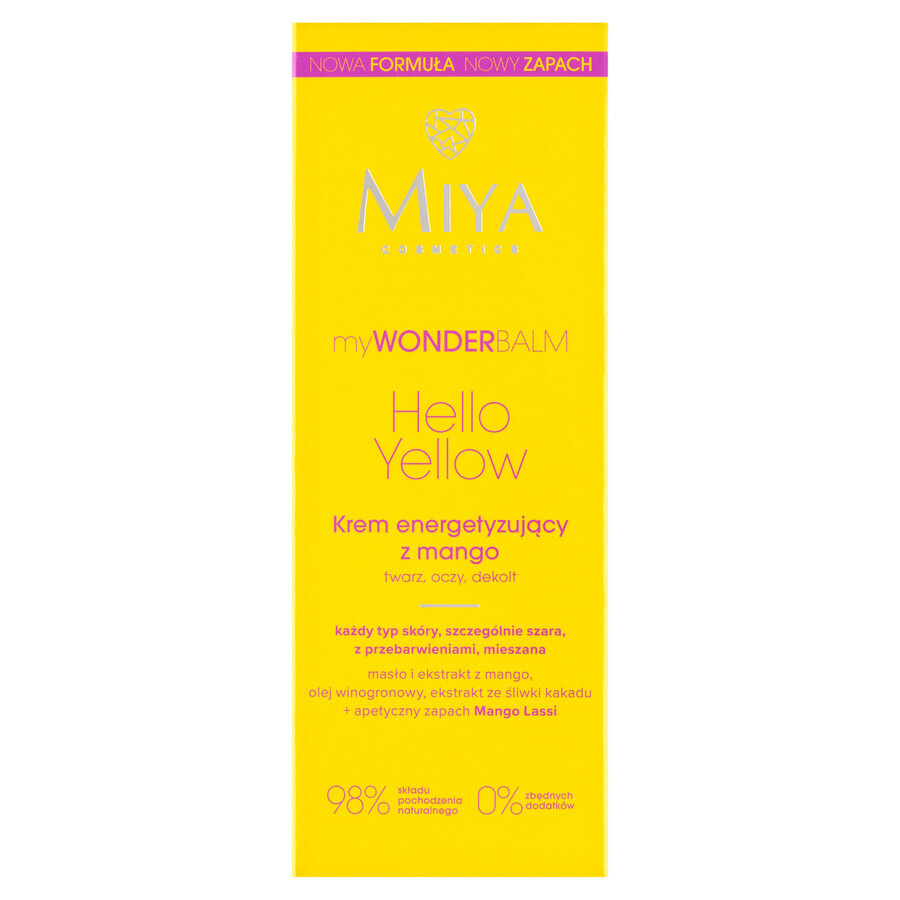 Miya myWONDERBALM Hello Yellow, energetisierende Creme mit Mango, 75 ml