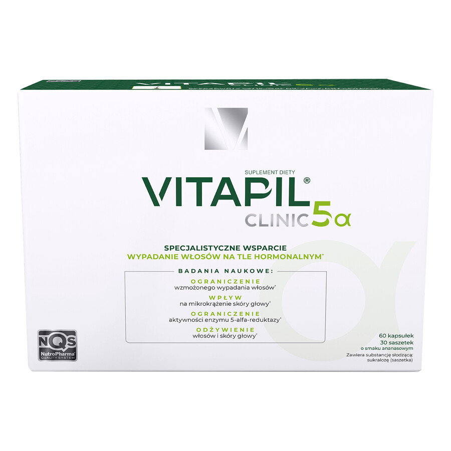 Vitapil Clinic 5alpha, 30 plicuri + 60 capsule