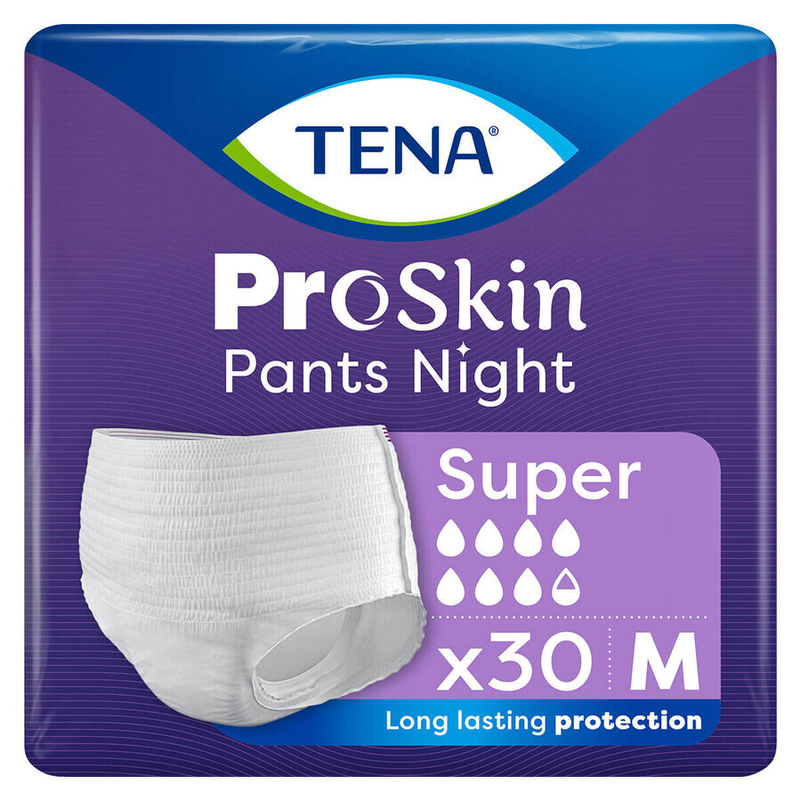 Tena Pants ProSkin Night, mutandine assorbenti, taglia M, 80-110 cm, Super, 30 pezzi