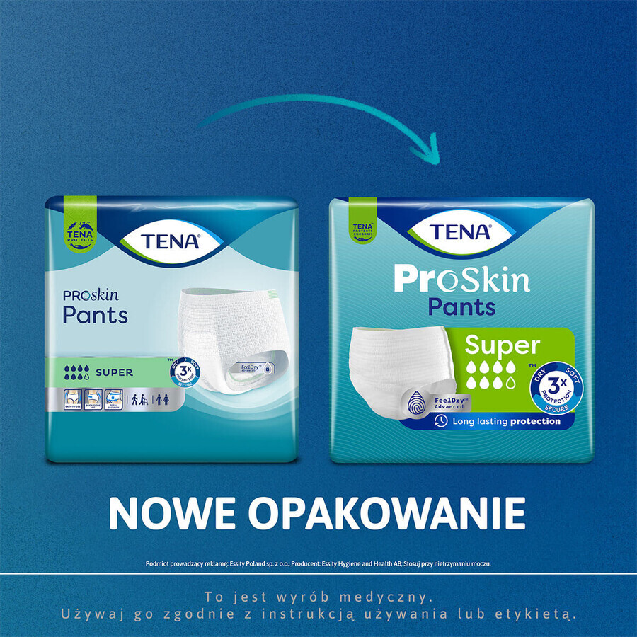 Tena Pants Proskin, slip absorbant, taille L, 100-135 cm, Super, 30 pièces