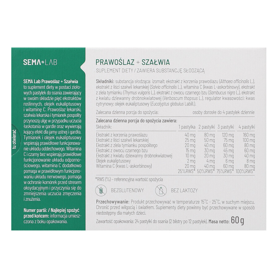 SEMA Lab Orthoplasma + Salbei, 24 Lutschtabletten