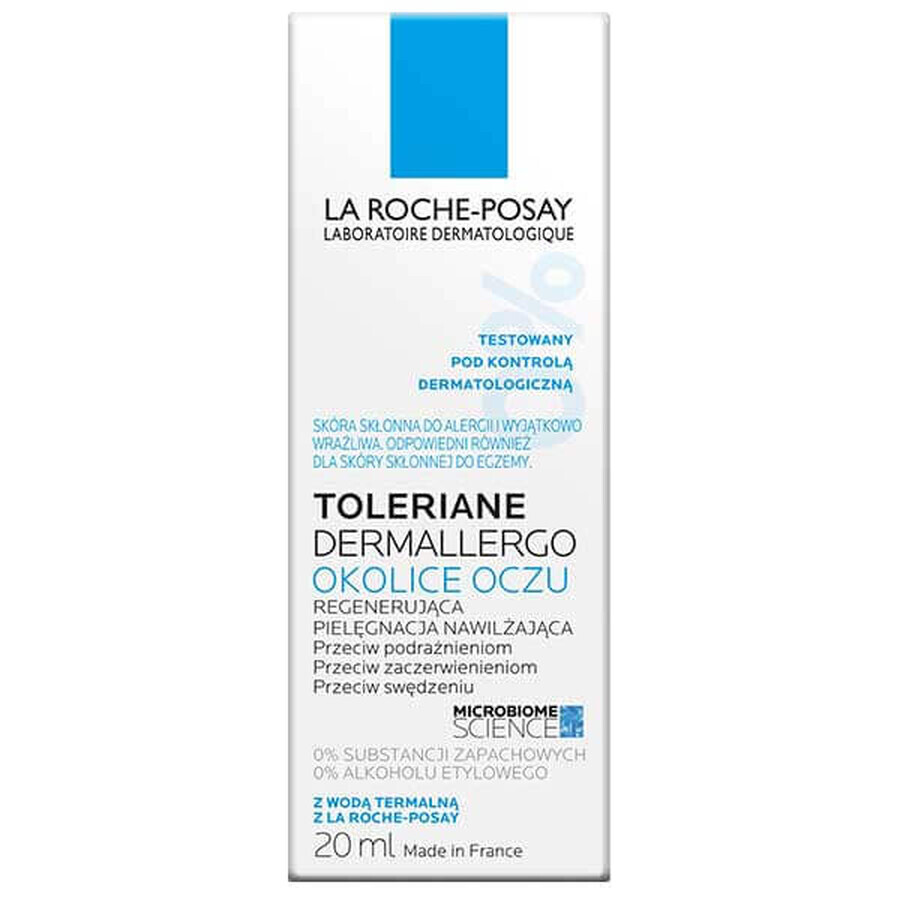 La Roche-Posay Toleriane Dermallergo, Augencreme, regenerierende Feuchtigkeitspflege, 20 ml