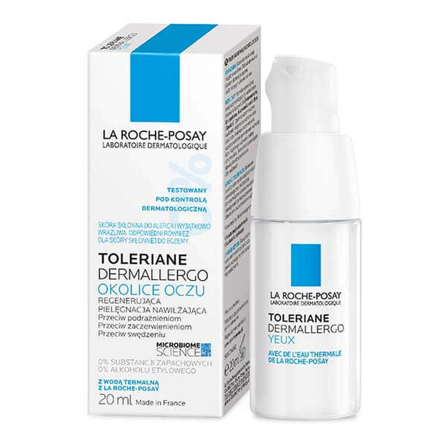 La Roche-Posay Toleriane Dermallergo, Augencreme, regenerierende Feuchtigkeitspflege, 20 ml