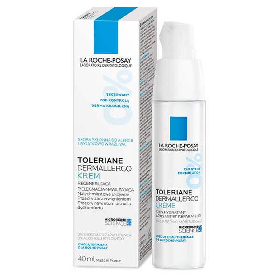 La Roche-Posay Toleriane Dermallergo, Gesichtscreme, regenerierende Feuchtigkeitspflege, 40 ml