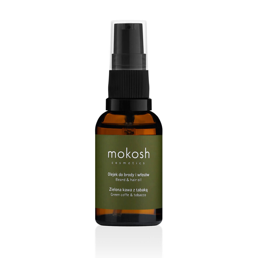 Mokosh, beard and hair oil, green coffee with snuff, 30 ml