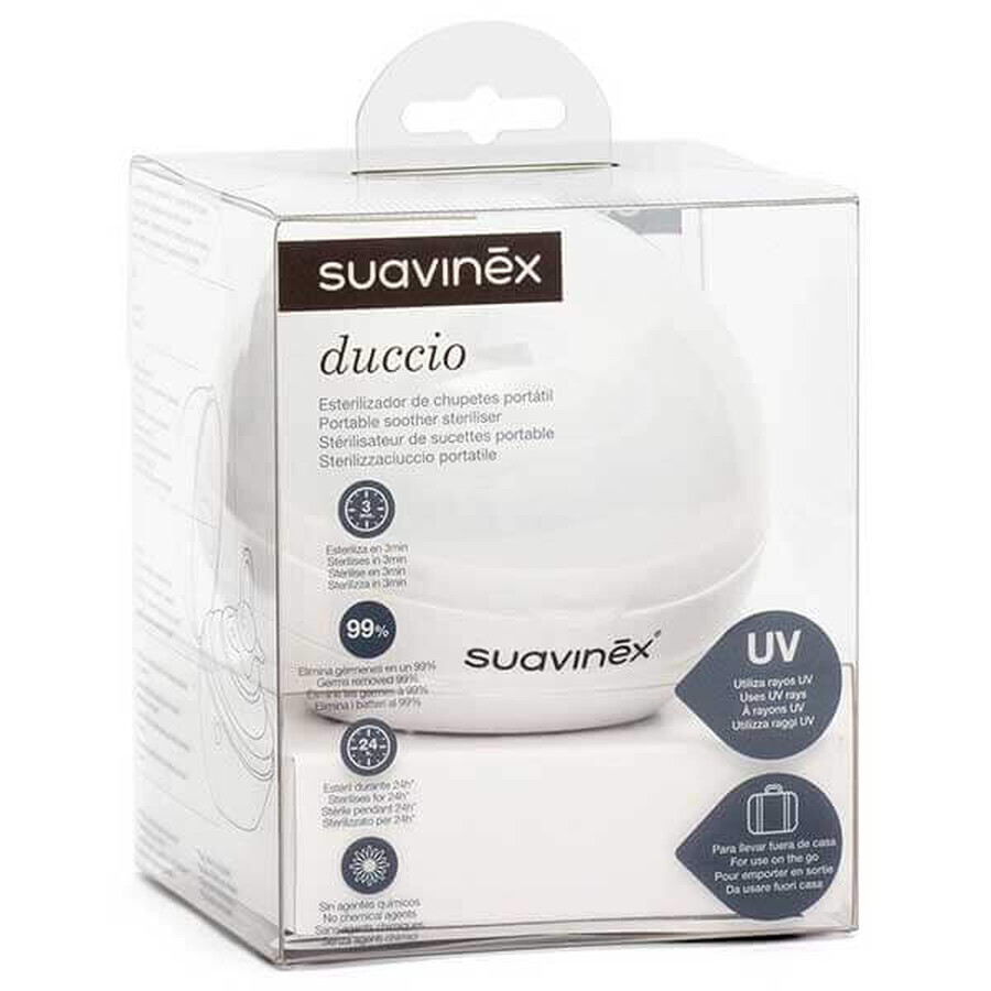 Suavinex Duccio, sterilizzatore UV per succhietti, bianco, 1 pz.