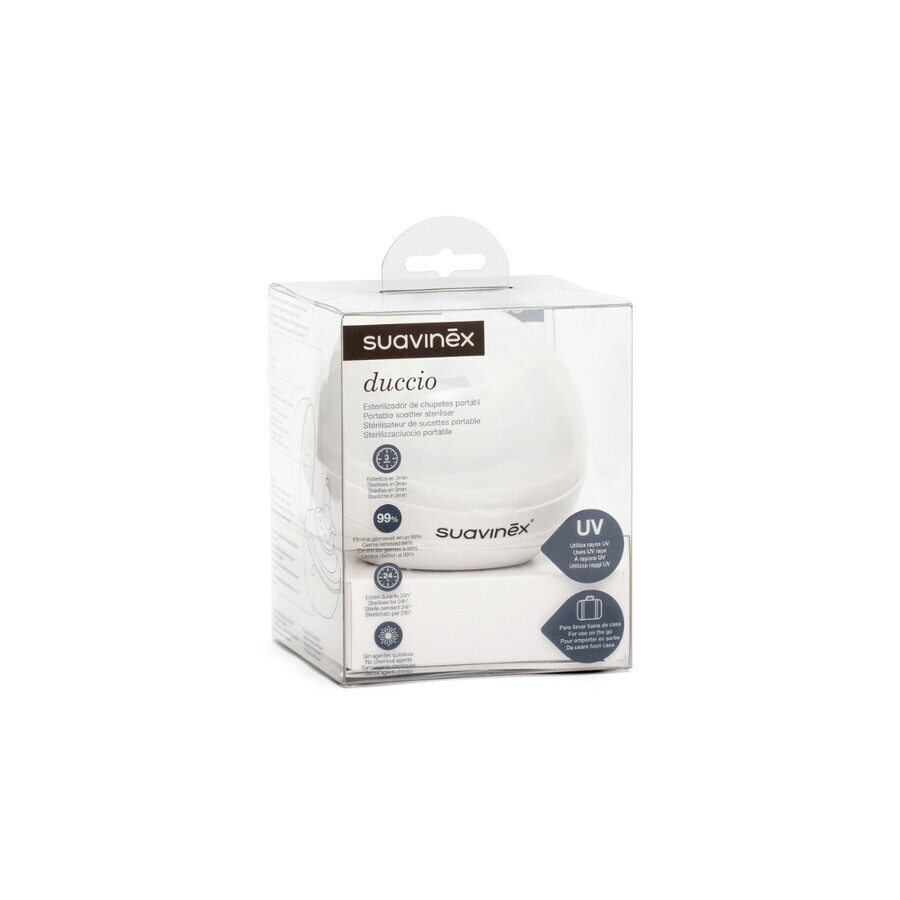 Suavinex Duccio, sterilizzatore UV per succhietti, bianco, 1 pz.