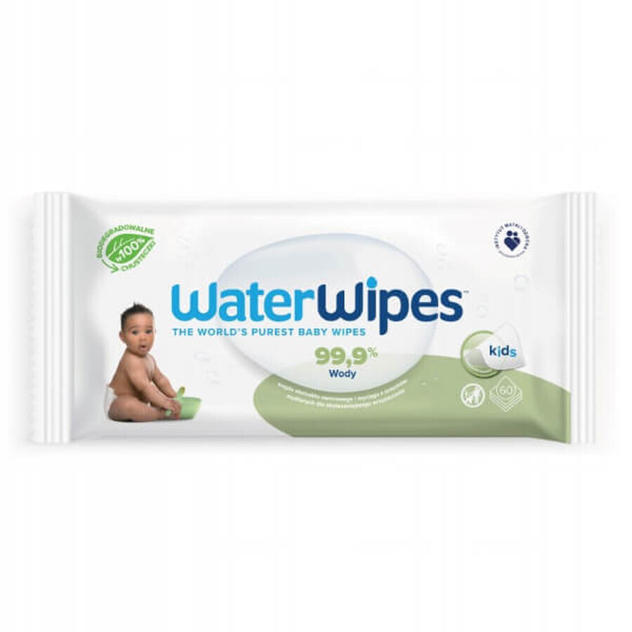 WaterWipes Soapberry Bio, toallitas húmedas a base de agua con extracto de nuez de jabón, desde el nacimiento, 4 x 60 piezas