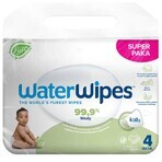 WaterWipes Soapberry Bio, toallitas húmedas a base de agua con extracto de nuez de jabón, desde el nacimiento, 4 x 60 piezas