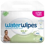 WaterWipes Soapberry Bio, Feuchttücher, Wasser mit Seifenbeerenextrakt, ab Geburt, 4 x 60 Stück 