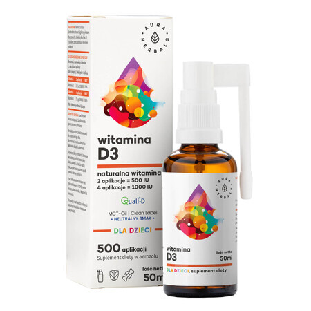 Aura Herbals Vitamin D3 für Kinder, Aerosol, 50 ml