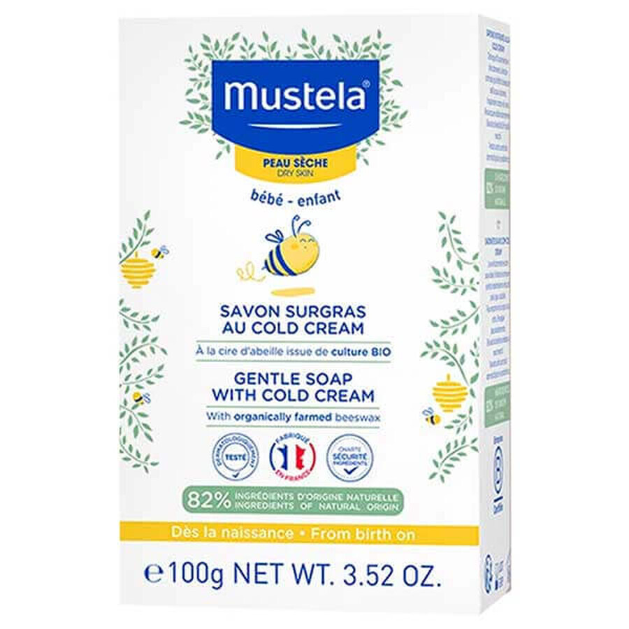 Mustela Bebe Enfant, săpun delicat cu Cold Cream și ceară de albine organică, de la naștere, 100 g