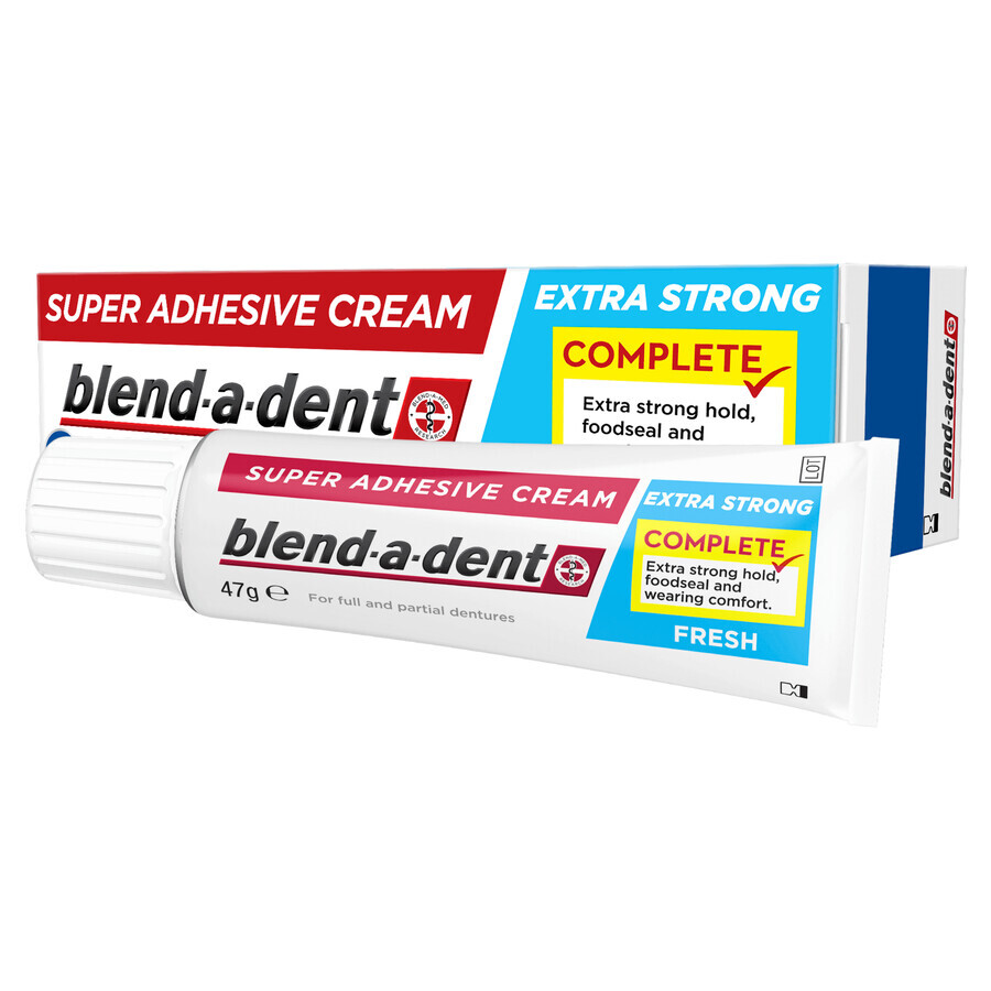 Blend-a-dent Complete, Adhesivo para prótesis dentales, Fresco, 47 g