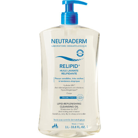 Neutraderm Relipid+, gel de duș lipidic, piele sensibilă, foarte uscată și atopică, 1000 ml