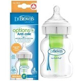 Dr. Brown's Options+, Weithals-Antikolik-Flasche mit Sauger, Stufe 1, 0-3 Monate, 150 ml