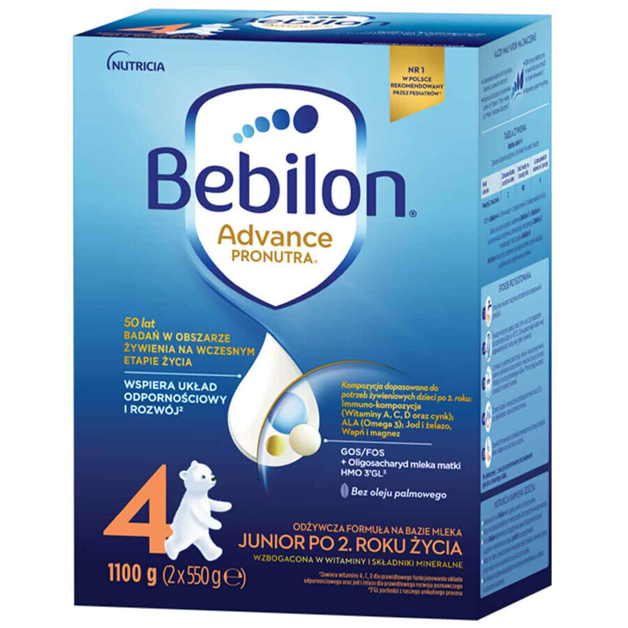 Bebilon Advance Pronutra 4 Junior, modifizierte Milch, nach 2 Jahren, 1100 g