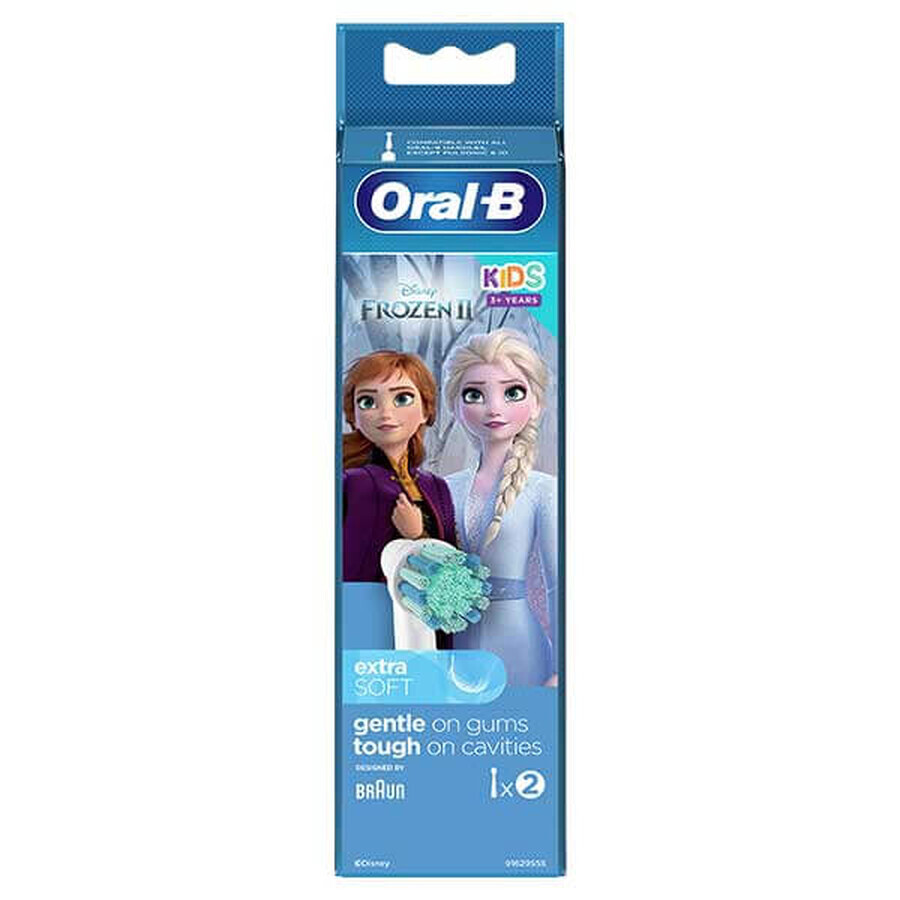 Oral-B Kids Stages Power, elektrische Zahnbürstenaufsätze, Frozen EB10s-2, ab 3 Jahren, ultra soft, 2 Stück